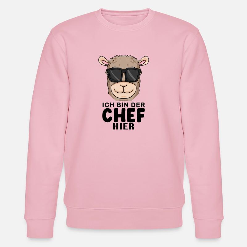 Cool Lama Chef Spruch - Stanley/Stella Unisex Bio-Sweatshirt CHANGER  - Hellrosa