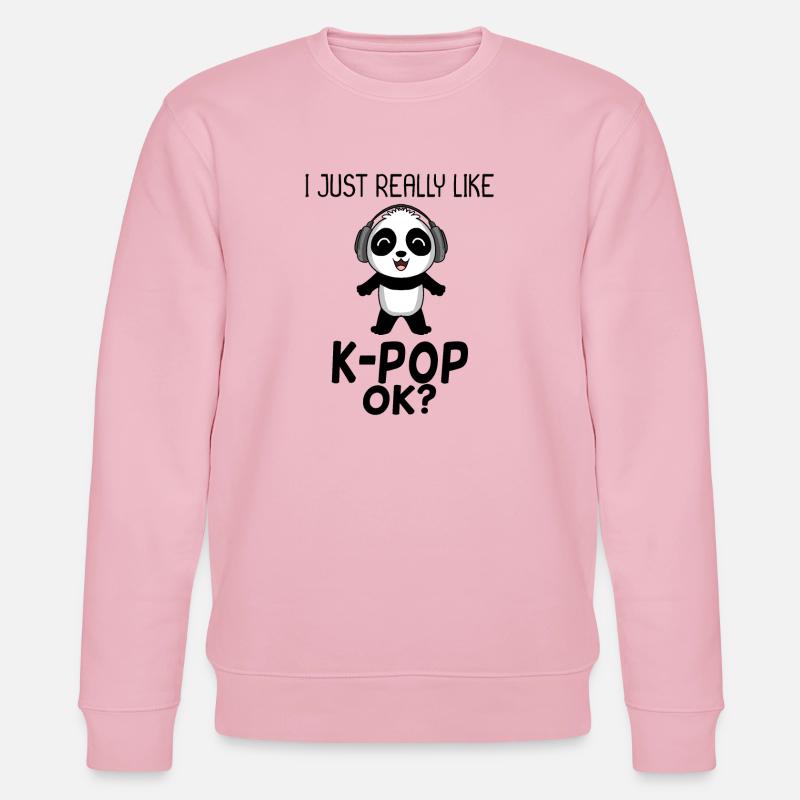 k Pop Spruch Panda - Stanley/Stella Unisex Bio-Sweatshirt CHANGER  - Hellrosa