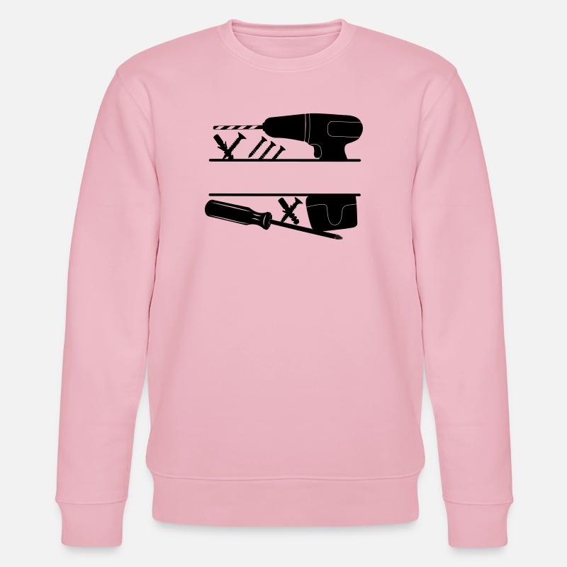 Logo de la perceuse charpentière - Sweat bio CHANGER Stanley/Stella Unisexe - rose pâle