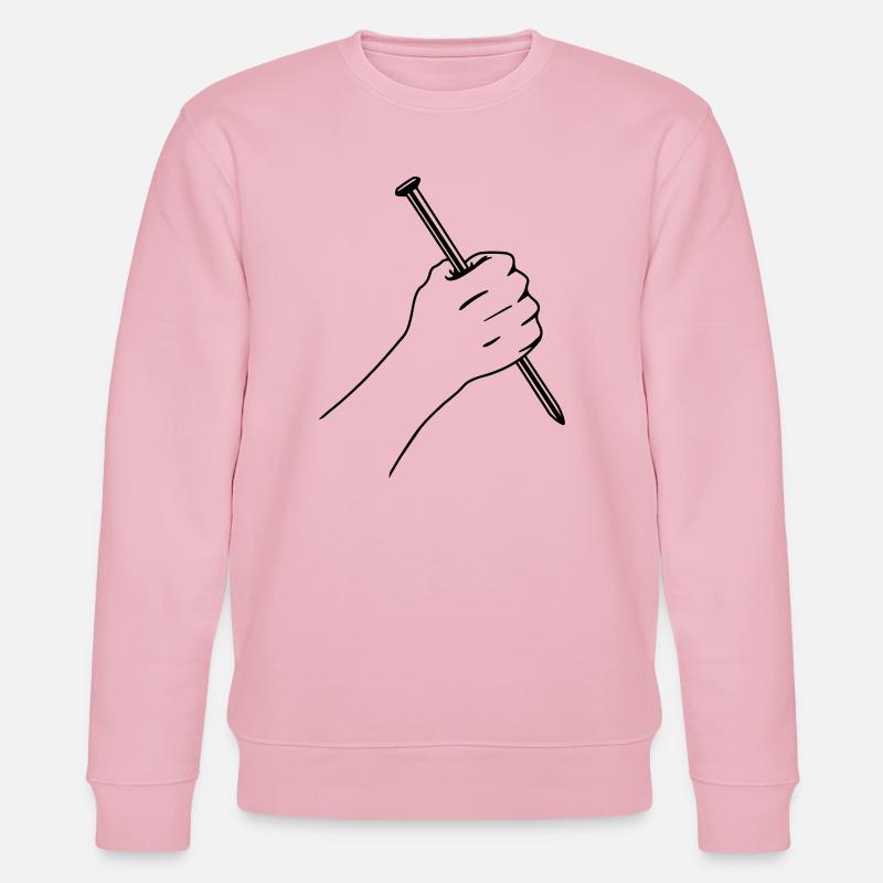 Großer Nagel in Faust - Stanley/Stella Unisex Bio-Sweatshirt CHANGER  - Hellrosa