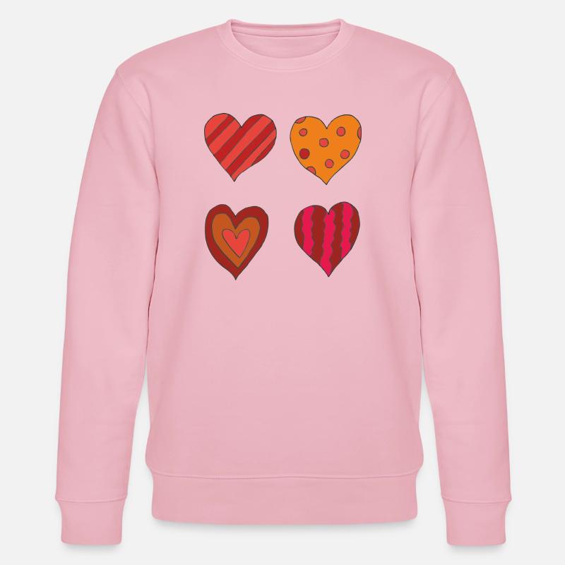 Herzen variation 4er - Stanley/Stella Unisex Bio-Sweatshirt CHANGER  - Hellrosa