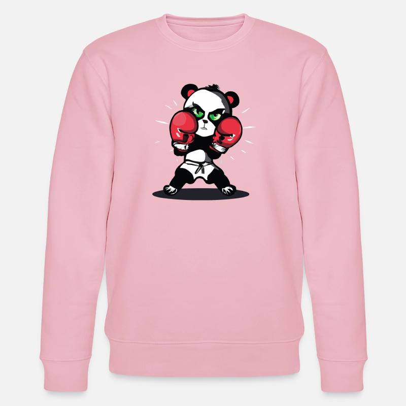 Boxender Panda im Ring - Stanley/Stella Unisex Bio-Sweatshirt CHANGER  - Hellrosa