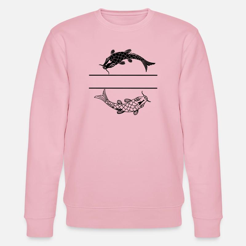 Fisch schwarz-weiß mit leerer Textleiste - Stanley/Stella Unisex Bio-Sweatshirt CHANGER  - Hellrosa