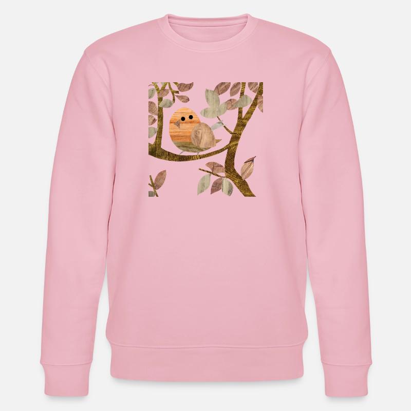 Vogel im Baum - Holz - Stanley/Stella Unisex Bio-Sweatshirt CHANGER - Hellrosa