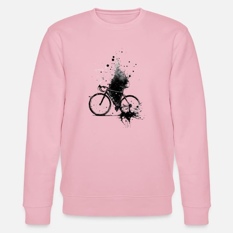 Vélo à l’aquarelle splash - Sweat bio CHANGER Stanley/Stella Unisexe - rose pâle