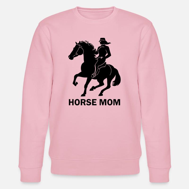 Horse Mom, cheval avec cavalier - Sweat bio CHANGER Stanley/Stella Unisexe - rose pâle