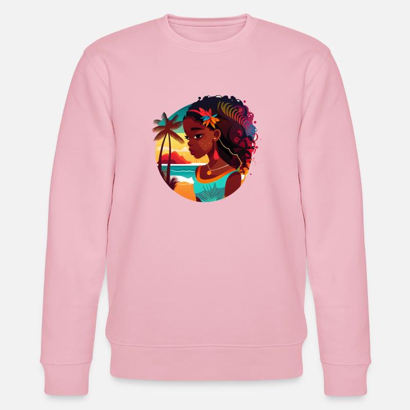 Beauté tropicale avec coucher de soleil - Sweat bio CHANGER Stanley/Stella Unisexe - rose pâle