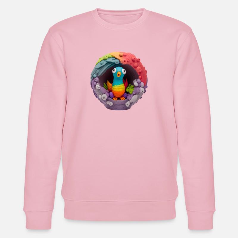 Cute weird parrot - Stanley/Stella Unisex Bio-Sweatshirt CHANGER  - Hellrosa