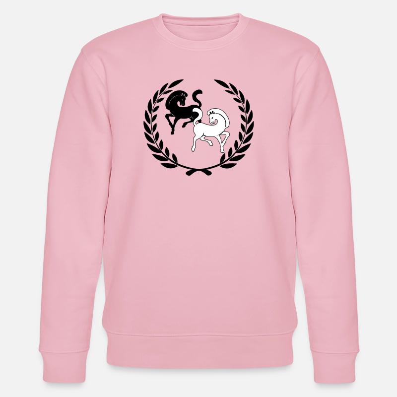 Couronne de laurier avec deux chevaux - Sweat bio CHANGER Stanley/Stella Unisexe - rose pâle