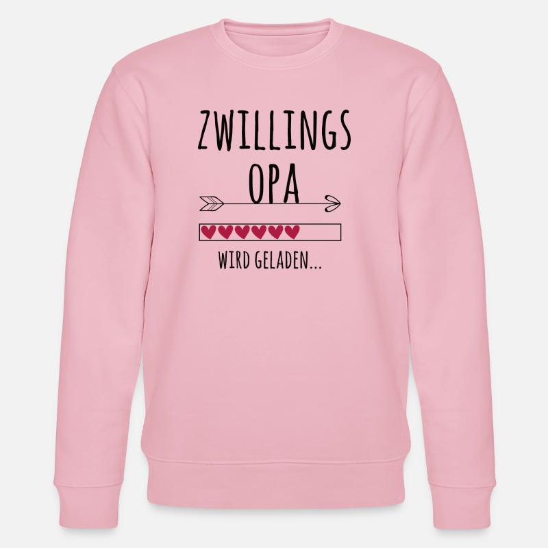werdender Zwillingsopa Schwangerschaft Zwillinge - Stanley/Stella Unisex Bio-Sweatshirt CHANGER - Hellrosa