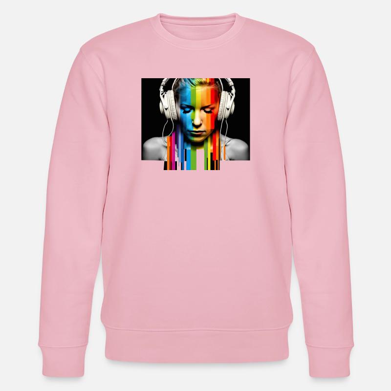 Rainbow Pulse: Kopfhörer-Porträt - Stanley/Stella Unisex Bio-Sweatshirt CHANGER  - Hellrosa