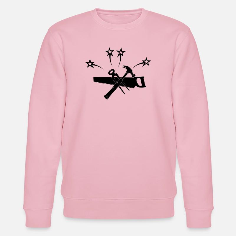 Hammersägezange vier Sterne - Stanley/Stella Unisex Bio-Sweatshirt CHANGER  - Hellrosa