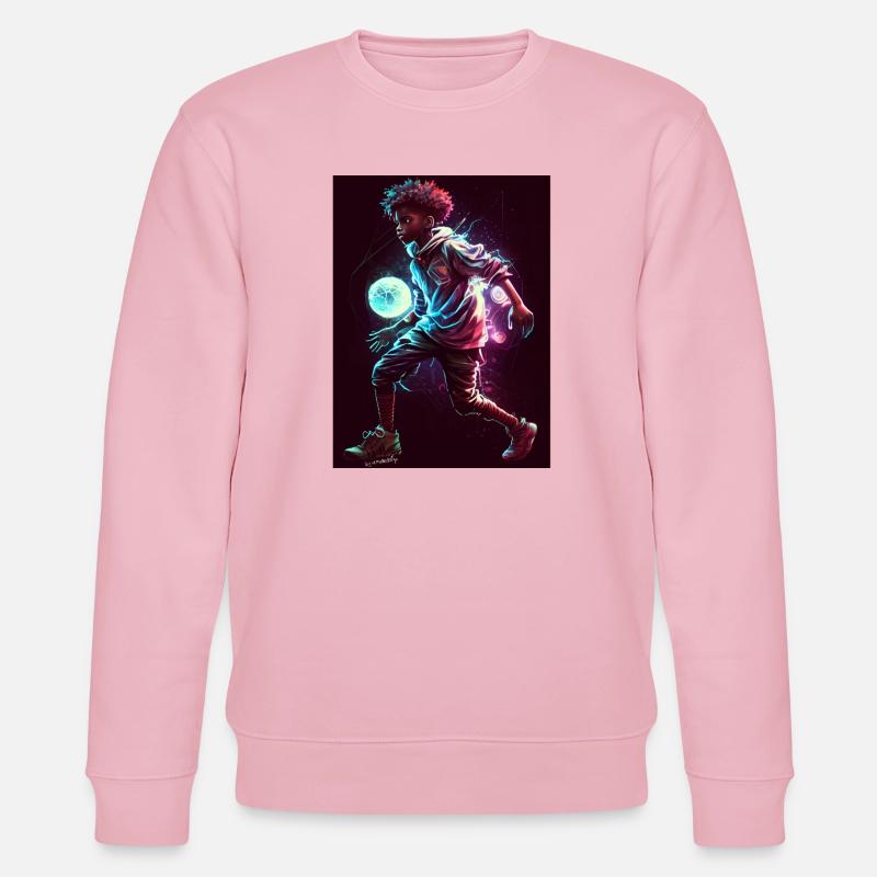 Futuristischer Kinder-Superhelden-Design - Stanley/Stella Unisex Bio-Sweatshirt CHANGER  - Hellrosa