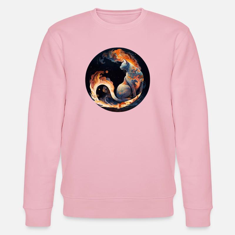 Feuriger Katzenzauber im Sternbilddesign - Stanley/Stella Unisex Bio-Sweatshirt CHANGER  - Hellrosa