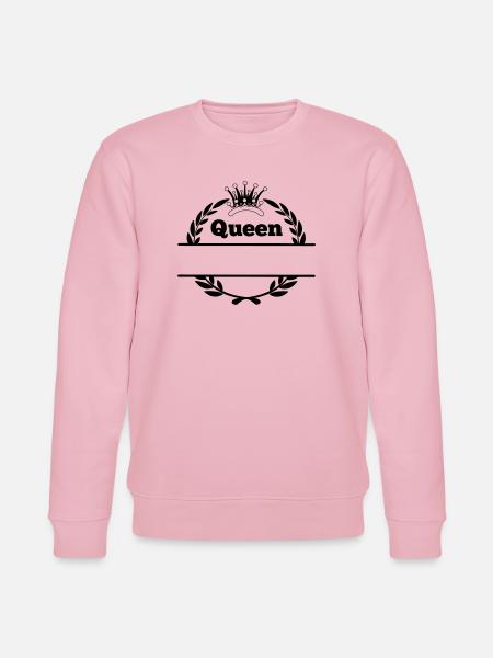 Queen in laurel wreath and crown - Stanley/Stella CHANGER Unisex Organic Sweatshirt - cotton pink