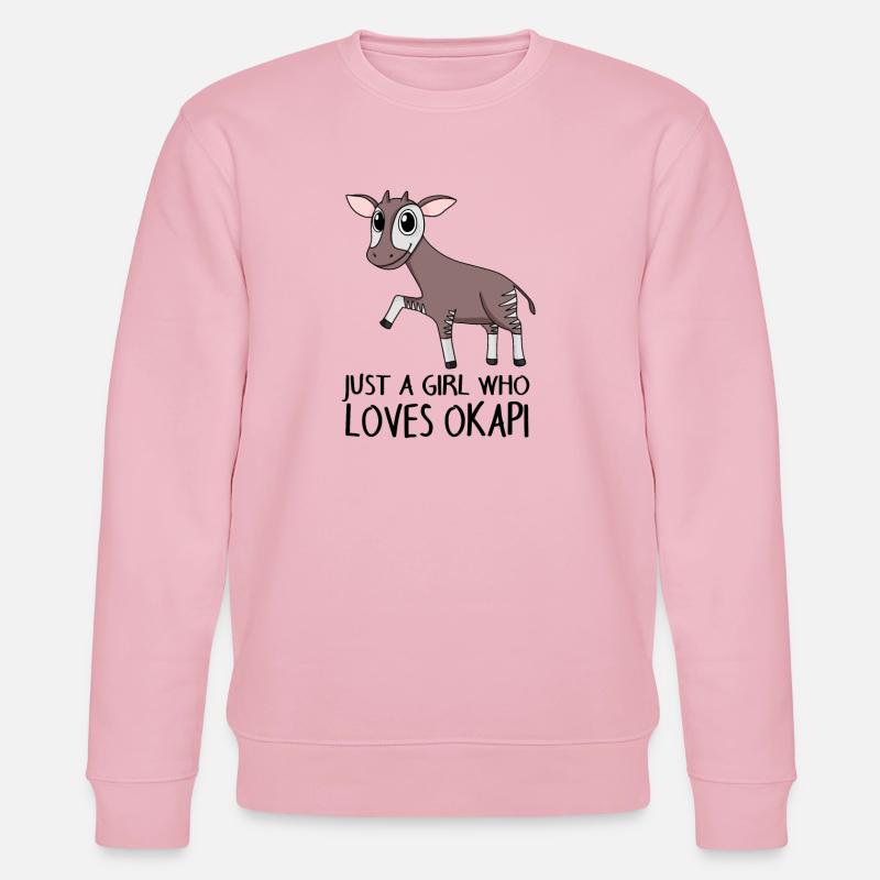 Okapi Mädchen Spruch - Stanley/Stella Unisex Bio-Sweatshirt CHANGER  - Hellrosa