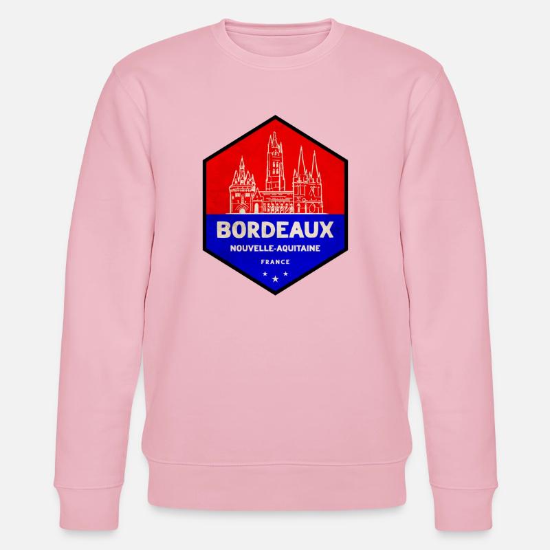 Blason de Bordeaux Rouge Bleu - Sweat bio CHANGER Stanley/Stella Unisexe - rose pâle