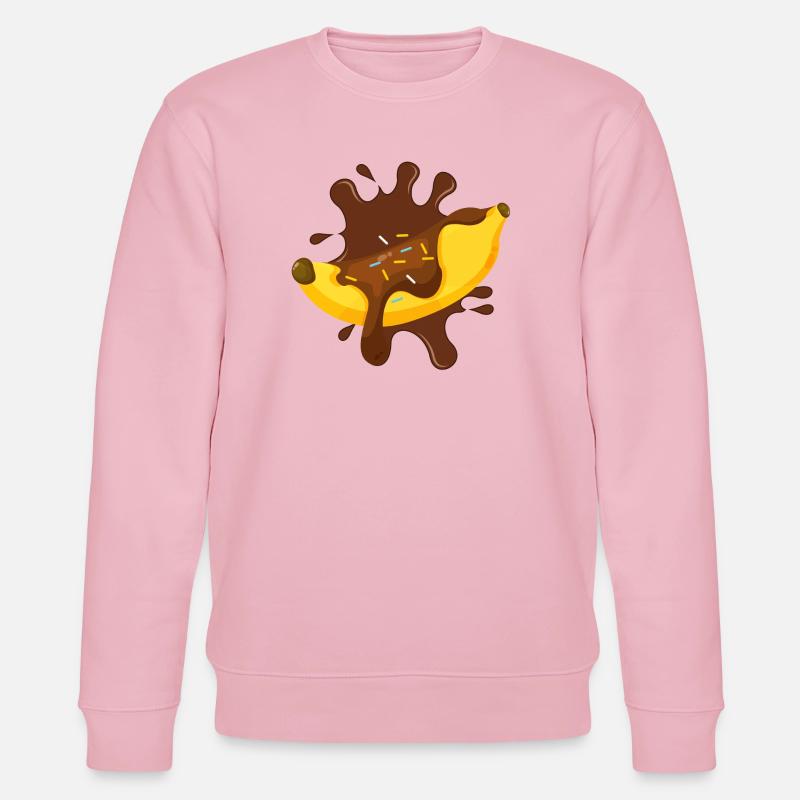 chocolat, fan de chocolat, banana split - Sweat bio CHANGER Stanley/Stella Unisexe - rose pâle