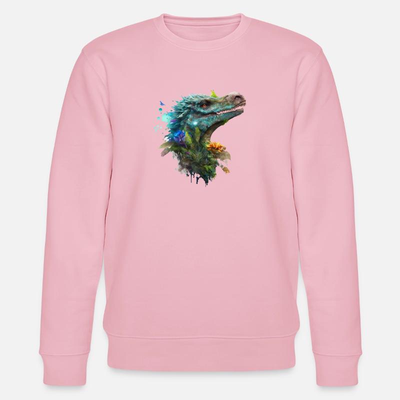 Blauer Velociraptor - Stanley/Stella Unisex Bio-Sweatshirt CHANGER  - Hellrosa