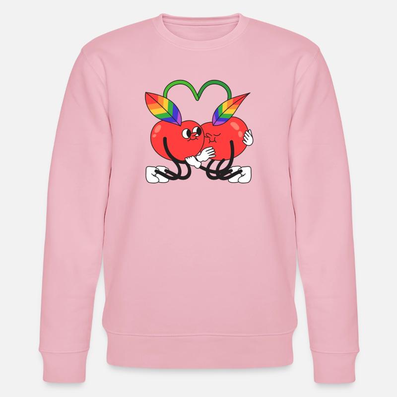 Kirsche, queer, Kirsche, Umarmung - Stanley/Stella Unisex Bio-Sweatshirt CHANGER  - Hellrosa