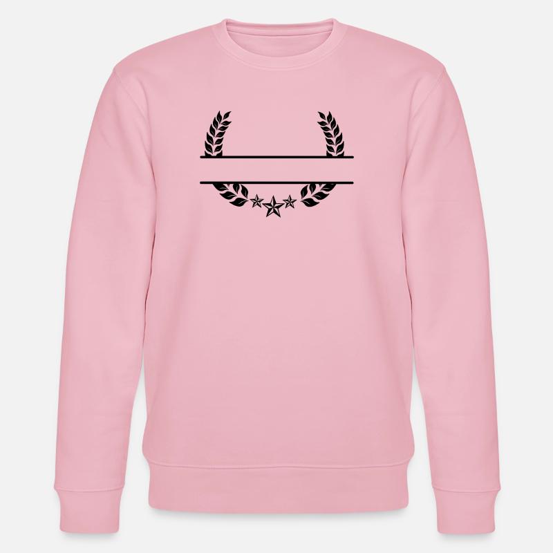 Lorbeerkranz Monogramm drei Sterne - Stanley/Stella Unisex Bio-Sweatshirt CHANGER  - Hellrosa