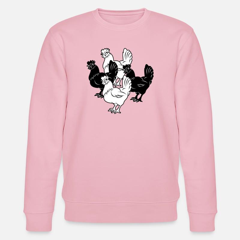 vier Hühner - Stanley/Stella Unisex Bio-Sweatshirt CHANGER  - Hellrosa