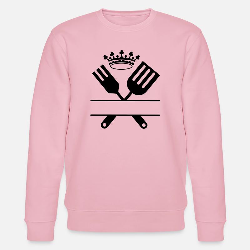 Grillbesteck Monogramm mit Krone - Stanley/Stella Unisex Bio-Sweatshirt CHANGER  - Hellrosa