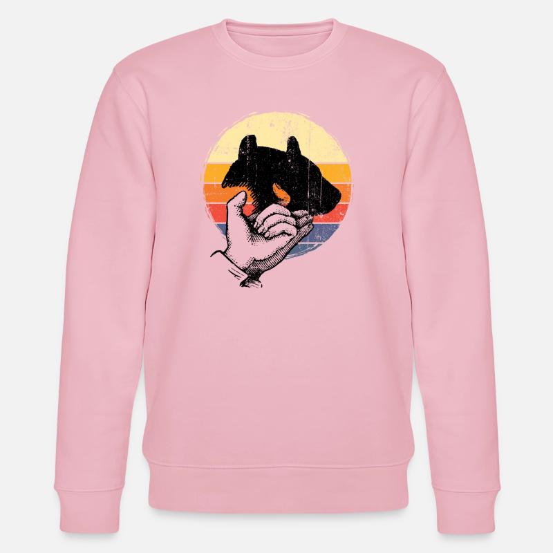 Dog Silhouette Retro Sunset - Stanley/Stella Unisex Bio-Sweatshirt CHANGER  - Hellrosa