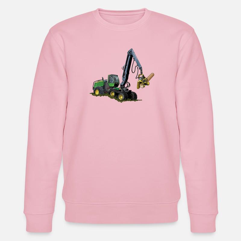 Harvester, Holzerntemaschine - Stanley/Stella Unisex Bio-Sweatshirt CHANGER  - Hellrosa