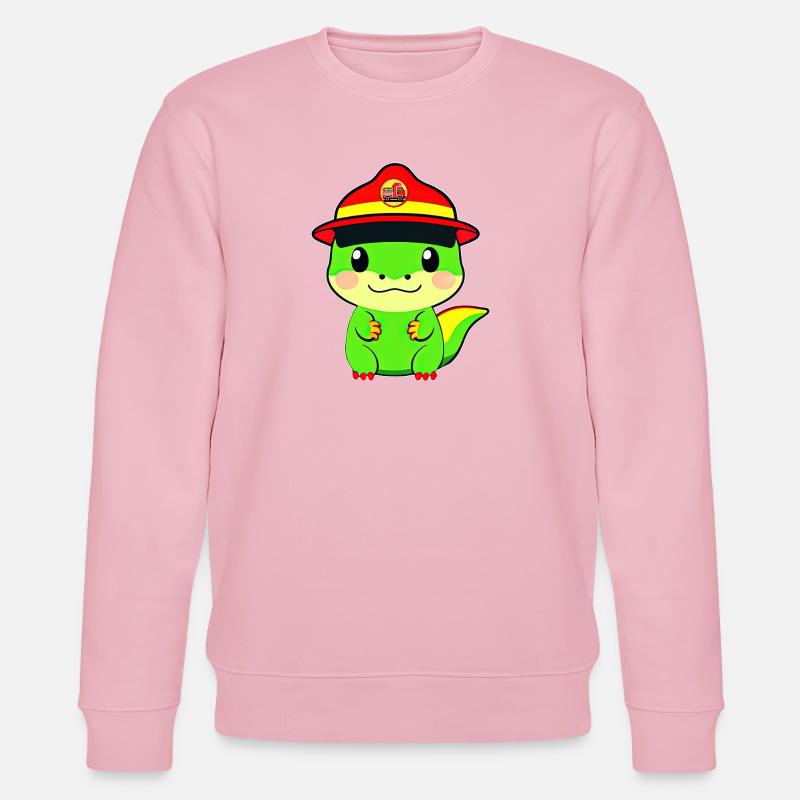 Dino, Dinosaurier Feuerwehr - Stanley/Stella Unisex Bio-Sweatshirt CHANGER  - Hellrosa