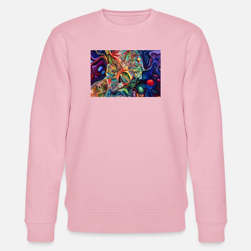 Art fluide du crâne chromatique - Sweat bio CHANGER Stanley/Stella Unisexe - rose pâle