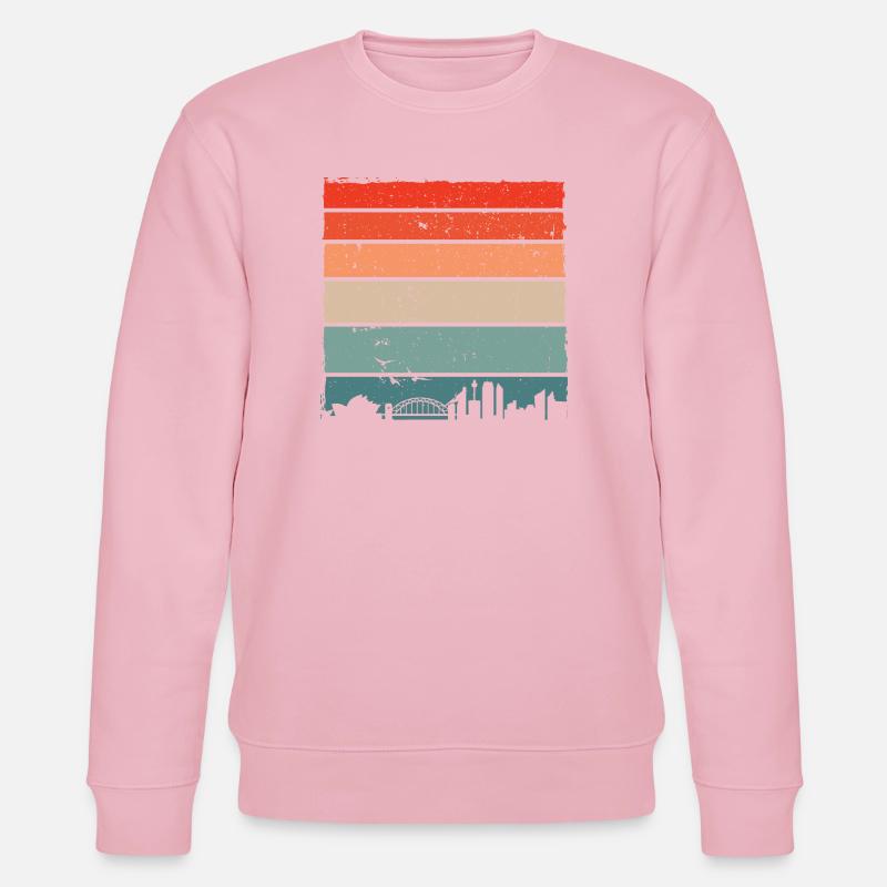 coucher de soleil dégradé ville horizon - Sweat bio CHANGER Stanley/Stella Unisexe - rose pâle