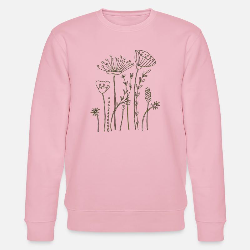 Fleurs séchées - Sweat bio CHANGER Stanley/Stella Unisexe - rose pâle