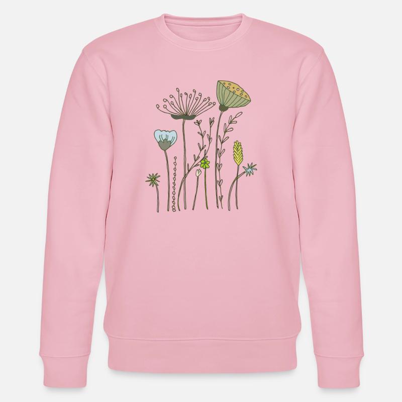 fleurs séchées prairie fleurie - Sweat bio CHANGER Stanley/Stella Unisexe - rose pâle