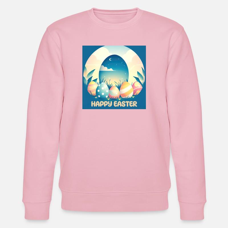 Frohe Ostern, Osterei - Stanley/Stella Unisex Bio-Sweatshirt CHANGER  - Hellrosa