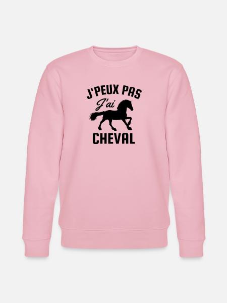 Je peux pas j'ai cheval - Sweat bio CHANGER Stanley/Stella Unisexe - rose pâle