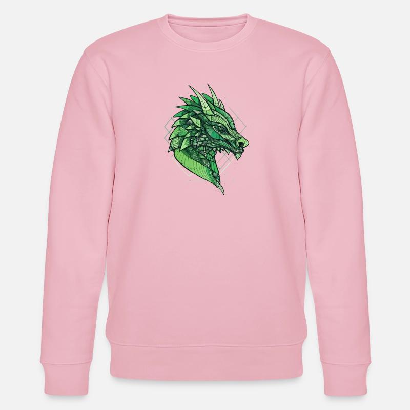 Stilisierter, geometrischer Drache - Stanley/Stella Unisex Bio-Sweatshirt CHANGER  - Hellrosa