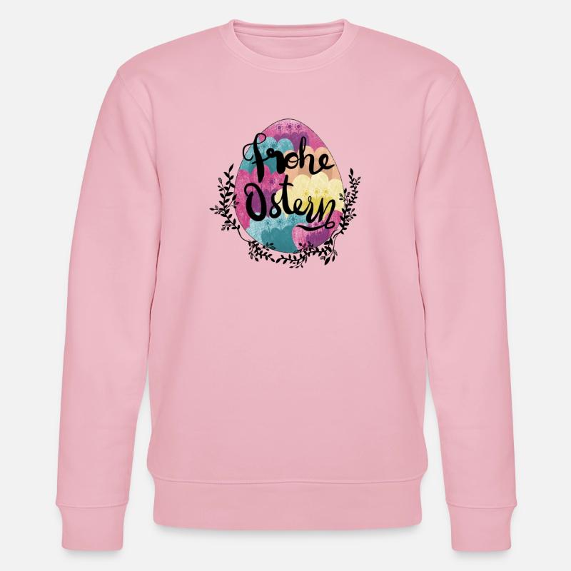 Fleurs d’oeufs de Pâques Joyeuses Pâques - Sweat bio CHANGER Stanley/Stella Unisexe - rose pâle