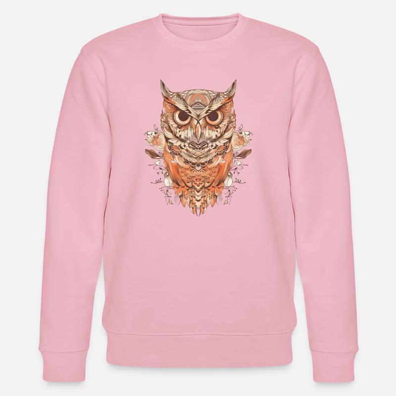 Pattern Owl - Stanley/Stella CHANGER Unisex Organic Sweatshirt - cotton pink