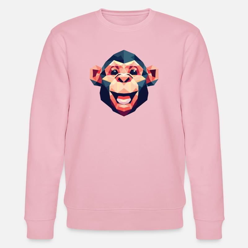 Polygon-Affe - Stanley/Stella Unisex Bio-Sweatshirt CHANGER  - Hellrosa