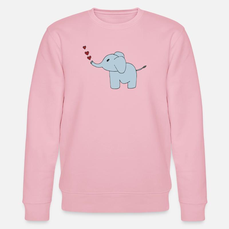 elefant herzen - Stanley/Stella Unisex Bio-Sweatshirt CHANGER  - Hellrosa
