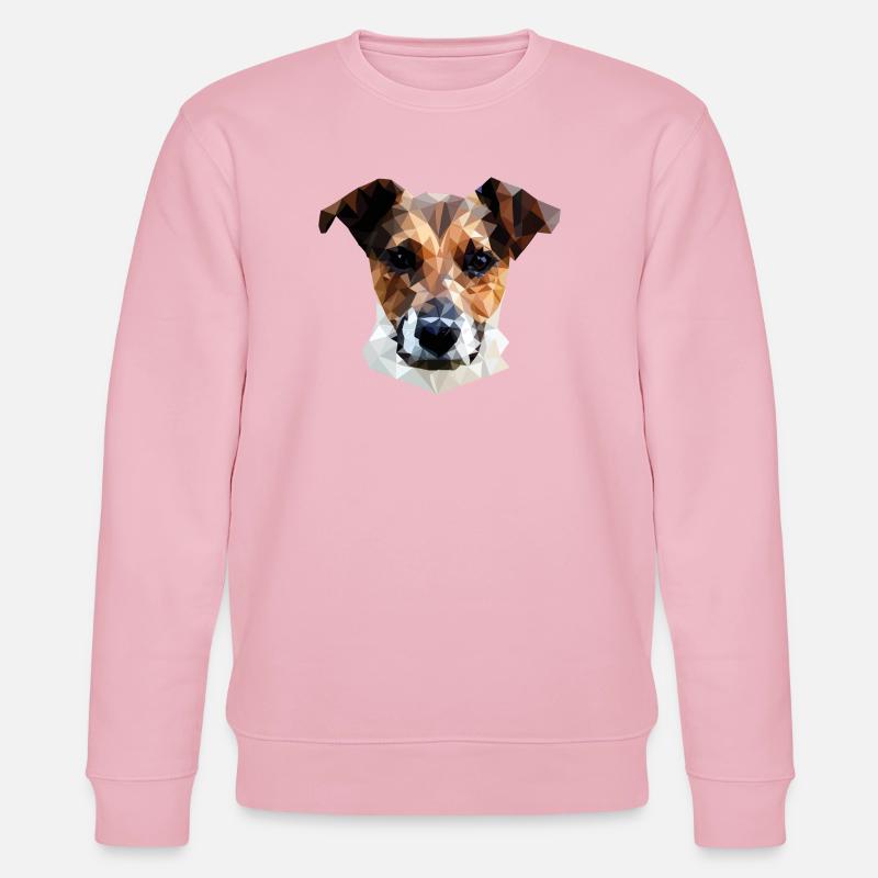 Jack Russell Terrier Chien Polygone - Sweat bio CHANGER Stanley/Stella Unisexe - rose pâle
