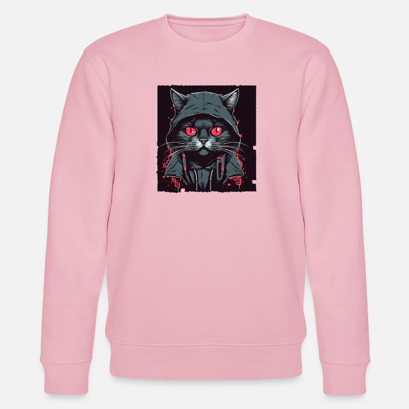 Hacker cat - Stanley/Stella Unisex Bio-Sweatshirt CHANGER  - Hellrosa