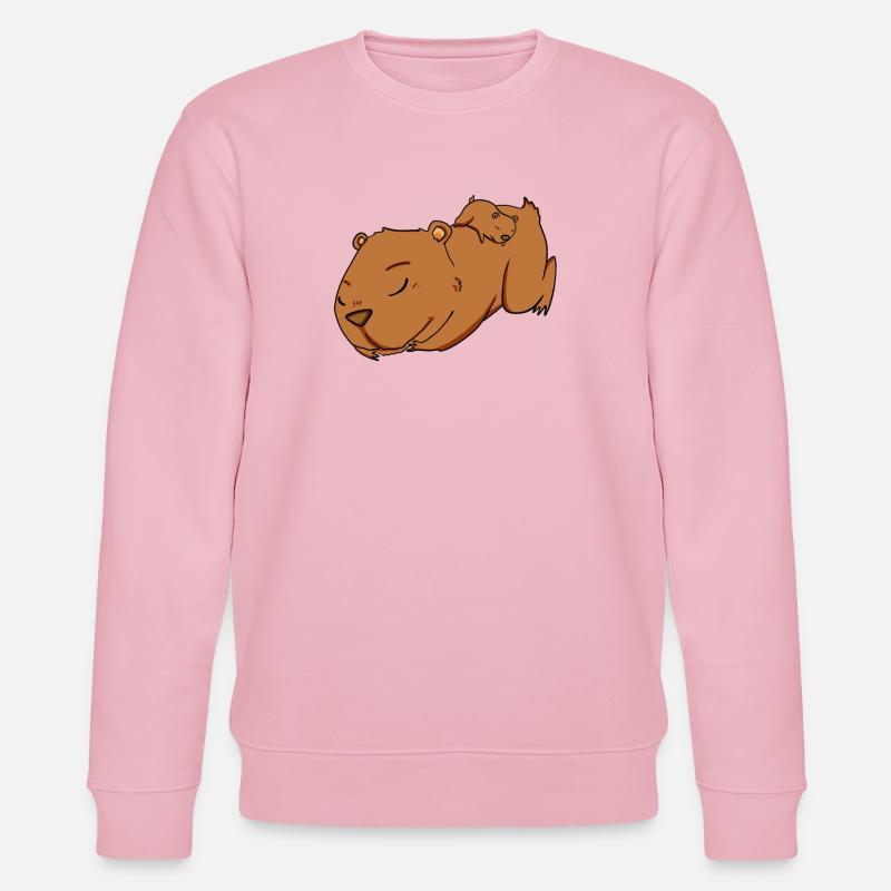 Famille - Capybara avec bébé Capybara - Sweat bio CHANGER Stanley/Stella Unisexe - rose pâle