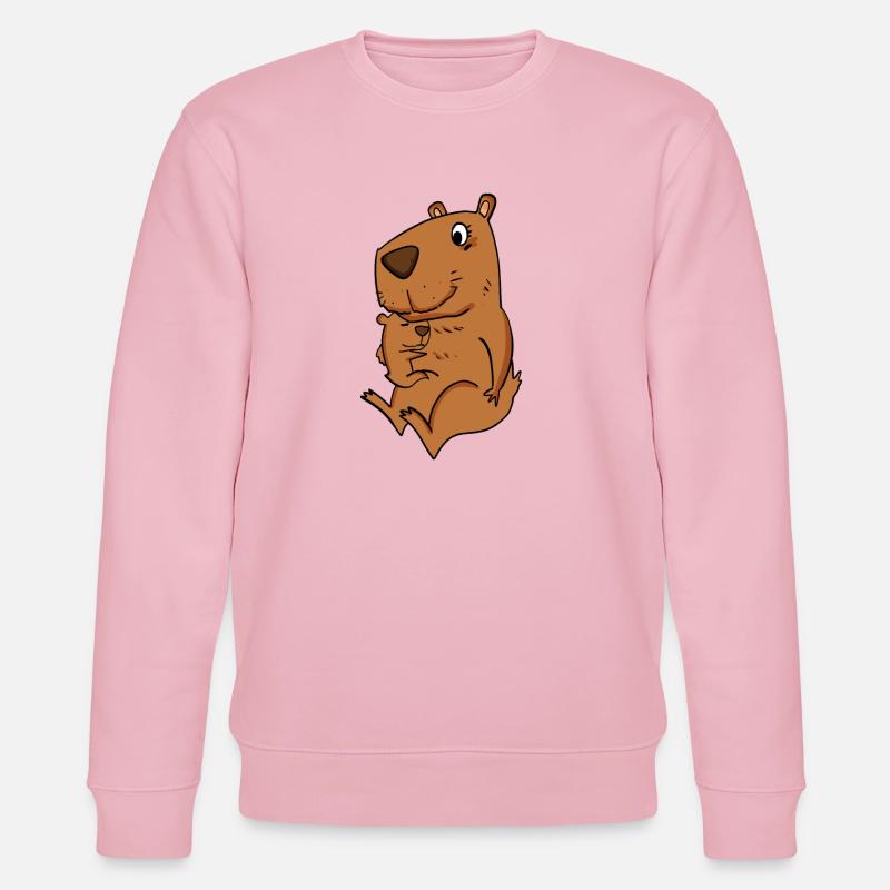 Famille - Capybara avec bébé Capybara - Sweat bio CHANGER Stanley/Stella Unisexe - rose pâle