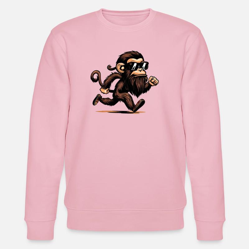 Laufender Affe - Stanley/Stella Unisex Bio-Sweatshirt CHANGER  - Hellrosa