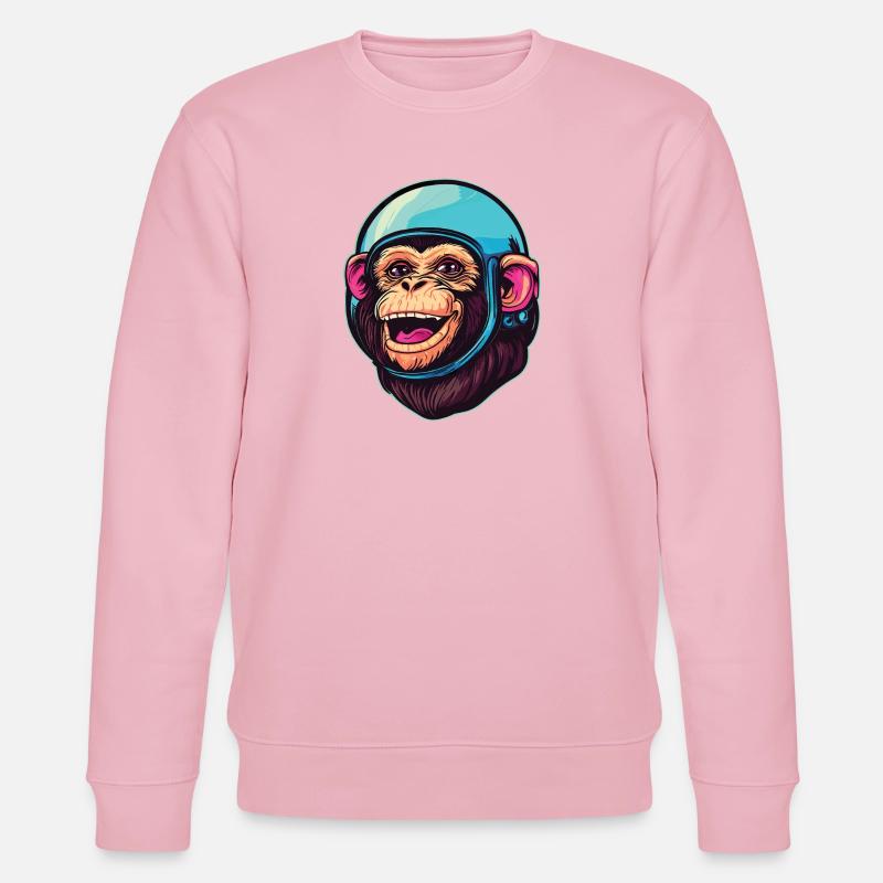 Weltraum-Affe - Stanley/Stella Unisex Bio-Sweatshirt CHANGER  - Hellrosa