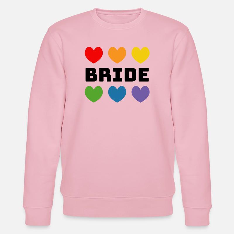 Regenbogenherzchen Bride schwarz - Stanley/Stella Unisex Bio-Sweatshirt CHANGER  - Hellrosa