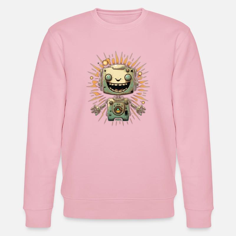Sunburst Roboter Grinsen - Stanley/Stella Unisex Bio-Sweatshirt CHANGER  - Hellrosa