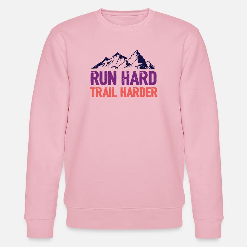 Laufen Sie hart. Härterer Trail. - Stanley/Stella Unisex Bio-Sweatshirt CHANGER  - Hellrosa